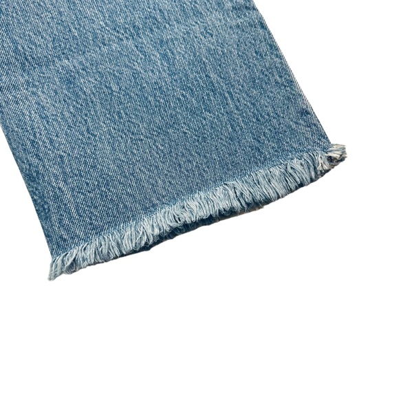 Levi’s Premium 501 High Rise Straight Leg Medium Wash Frayed / Distressed Jeans - Picture 11 of 14